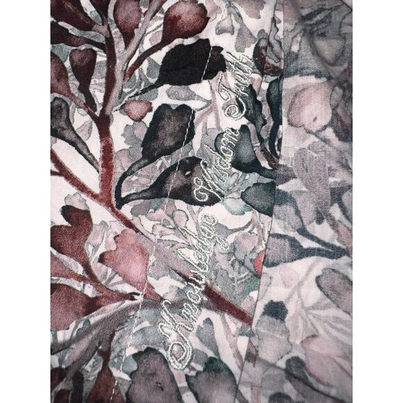 ROBERT GRAHAM GREEN MAROON ON WHITE WATERCOR LEAF SHIRT FLIP CUFFS SIZE M - Picture 4 of 5